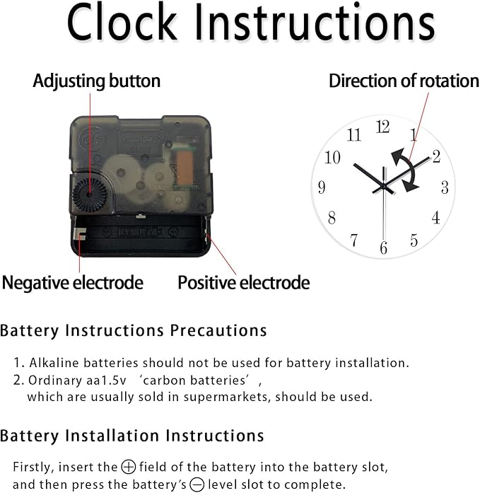 Blue Wall Clocks for Living Room 14 Inch Analog Wall Clock Battery Operated - Image 9