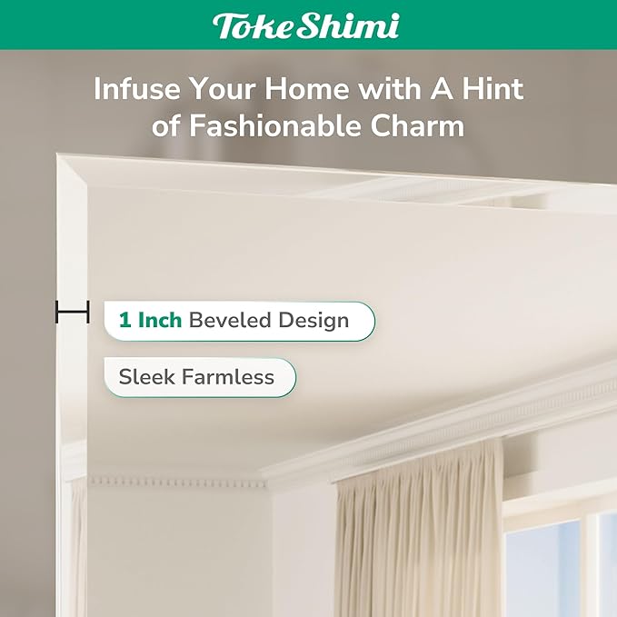 TokeShimi 48x24 Beveled Frameless Bathroom Mirror Decorative, Bathroom Vanity - Image 8