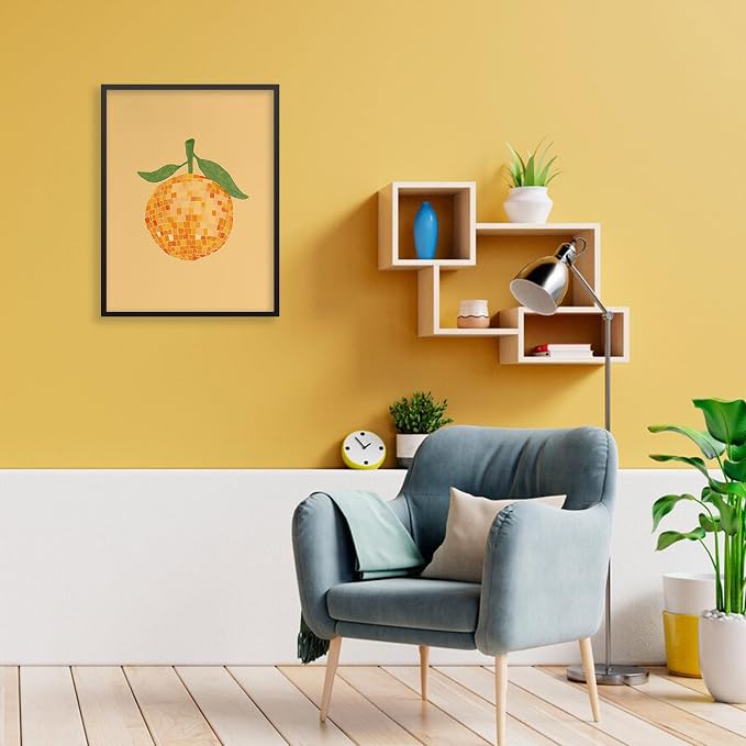 Retro Funky Orange Canvas Wall Art Fashion Disco Ball Aesthetic Posters 12X16 - Image 7