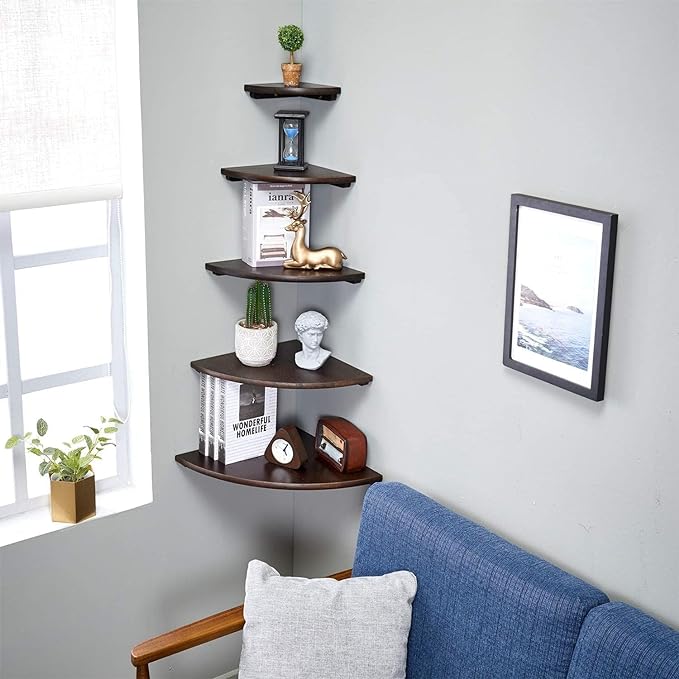 Corner Shelves, Floating Corner Shelf, Round End - Image 7