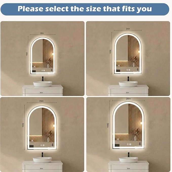 Sweetcrispy 28"×36" LED Bathroom Mirror - Image 7