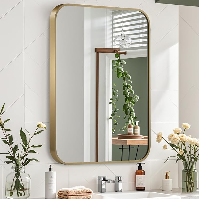 Gold Mirror, 30x36 Inch Framed Rectangle Mirror - Image 7