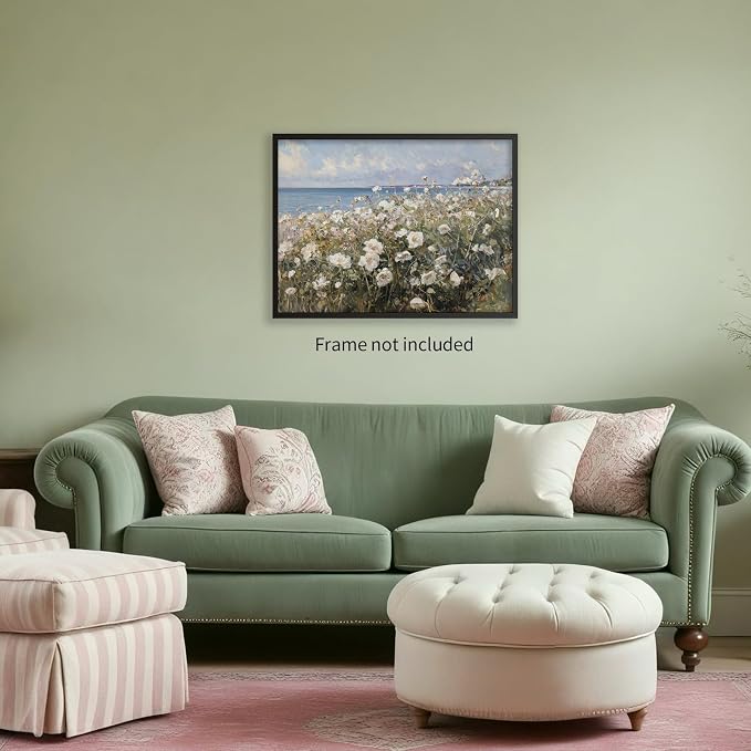 rumlud Coastal Wildflower Poster French Spring Flower Landscape Wall Art Nature - Image 6