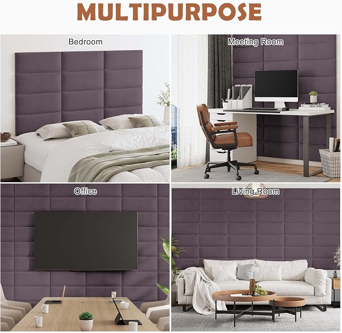 IFNOW Wall Mounted Upholstered Headboard King, 3D Peel and Stick Soundproof - Image 7
