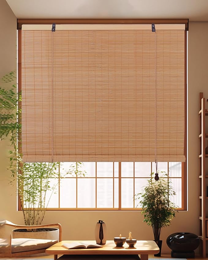 FoundGo Retro Bamboo Blinds 60" W x 72" H Bamboo Roman Shades Light Filtering - Image 7
