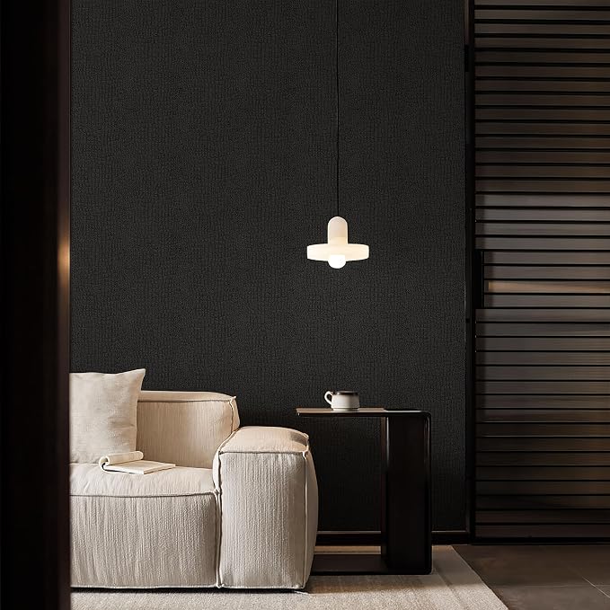 Fititem Black Peel and Stick Wallpaper 393inL 17.3inW Black Contact Paper - Image 8