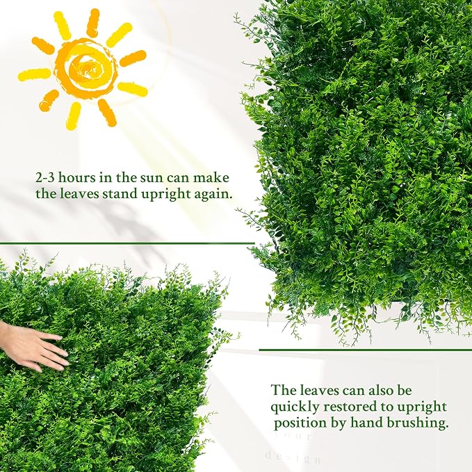 ODTORY Artificial Plants Hedge Wall Panels:68x120 Inch UV-Anti Greenery Boxwood - Image 7