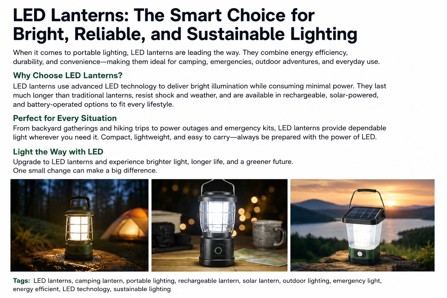 LED Lanterns: The Ultimate Lighting Solution for Camping, Emergencies, and Outdoor Adventures