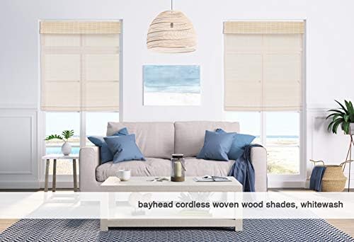 Cordless Woven Wood Roman Shades, 43W x 48H, Eastfield Ash, Sizes 20-72 Wide - Image 2