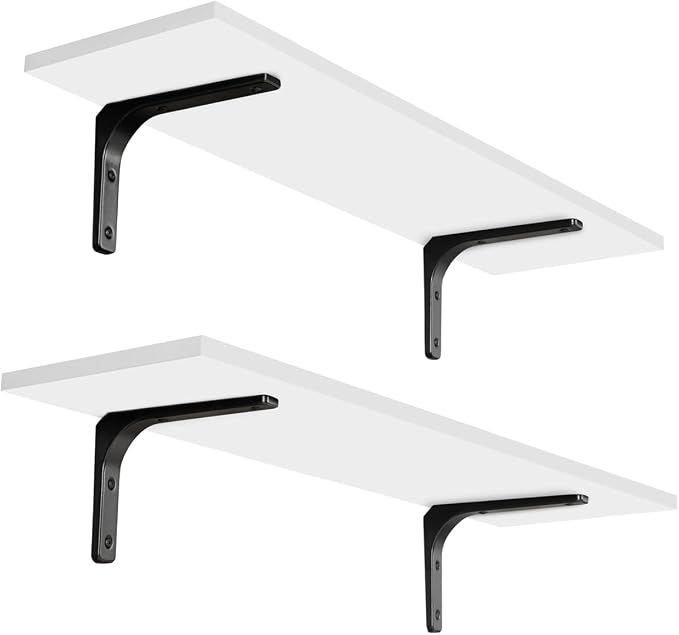 DINZI LVJ Long Wall Shelves, 23.6 Inch Wall Mounted Shelves Set of 2, by DINZILVJ