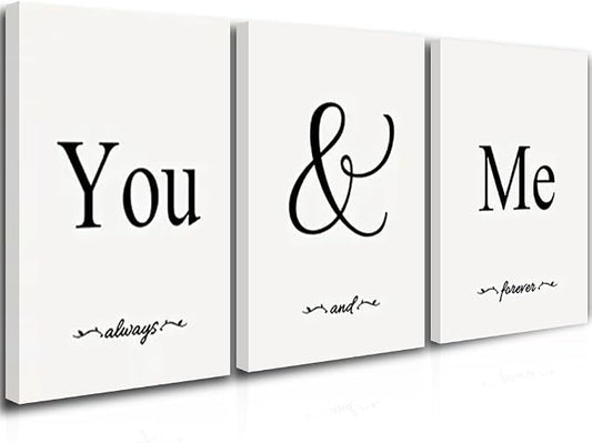 GUBIYU Black & White Bedroom You And Me Canvas Poster by GUBIYU