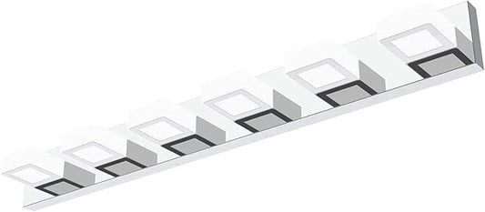 Ralbay Modern Chrome Bathroom Vanity Lights Dimmable 6 Lights Acrylic Stainless by RalbayLighting