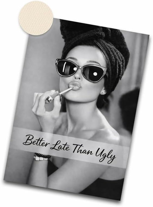 iHery Unframed 12x16 in Audrey Hepburn Vintage Makeup Canvas Print, Better Late by iHery