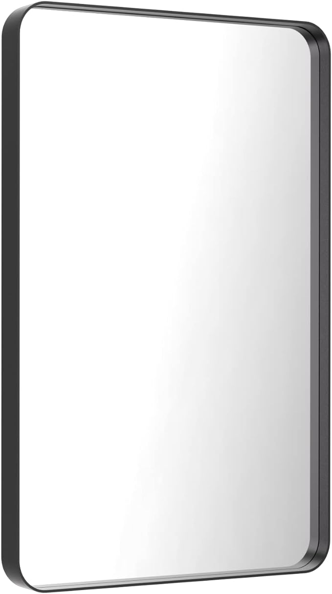 LOAAO Black Metal Framed Bathroom Mirror - Image 3