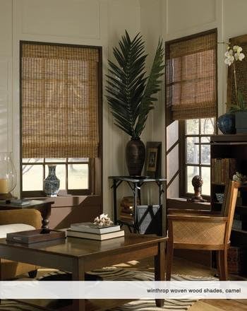 Cordless Woven Wood Roman Shades, 65W x 60H, Ashbury Camel, Sizes 20-72 Wide - Image 2