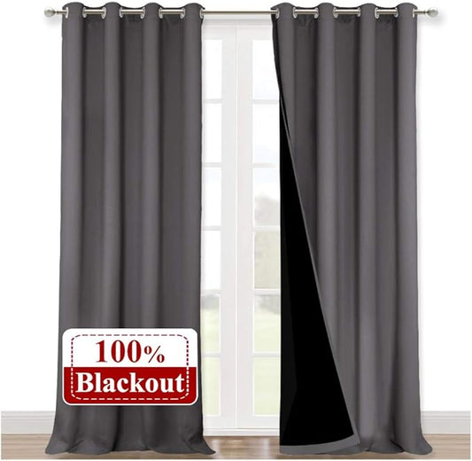 NICETOWN 100% Blackout Blinds, 52 inches x 102 inches, Laundry Room Decor by NICETOWN