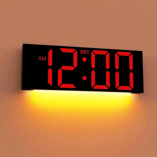 JALL 12'' Large Digital Wall Clock, Big LED Number Dispaly, RGB Colors by JALL