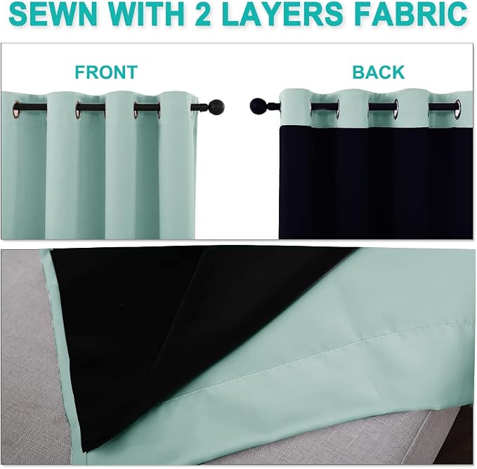 NICETOWN Full Shading Curtains 90 inches Long 2 Panels Set - Image 5