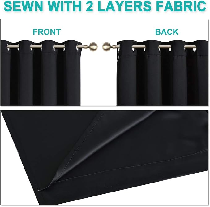 NICETOWN High-End Thermal Kitchen Curtains, Full Blackout Curtains 84 Inches - Image 5