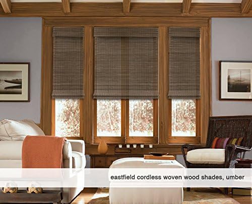 Cordless Woven Wood Roman Shades, 34W x 48H, Hatteras Cocoa, Sizes 20-72 Wide - Image 2