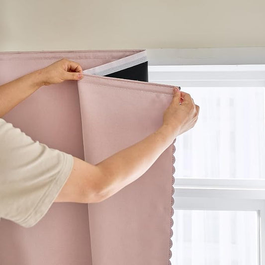 AJAZZ self Adhesive Portable 100% Blackout Curtains Simple and Easy to by AJAZZ