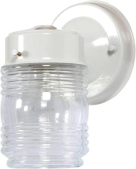 Design House Jelly Jar 1-Light Outdoor Wall Lantern, Wet Rated Exterior Porch by DesignHouse