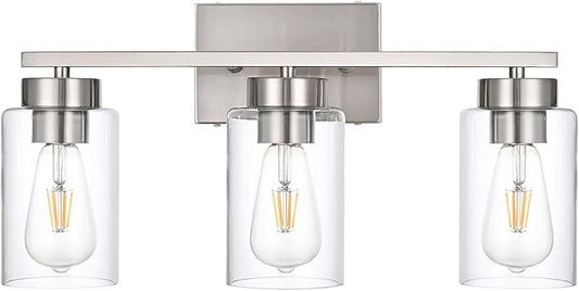 3-Light Bathroom Vanity Light, Modern Brushed Nickel Wall Lights by A1A9