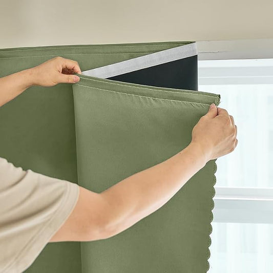AJAZZ 100% Blackout Self Adhesive Curtains Small Window Short Temporary by AJAZZ