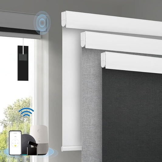Motorized Blinds with Remote, Cordless Smart Blinds with Valance Cover by Enjoyyoursmartlife