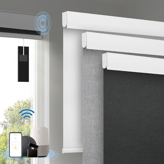 Motorized Blinds with Remote, Cordless Smart Blinds with Valance Cover by Enjoyyoursmartlife