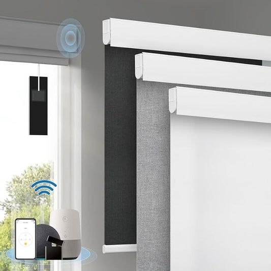 Motorized Blinds with Remote, Cordless Smart Blinds with Valance Cover by Enjoyyoursmartlife