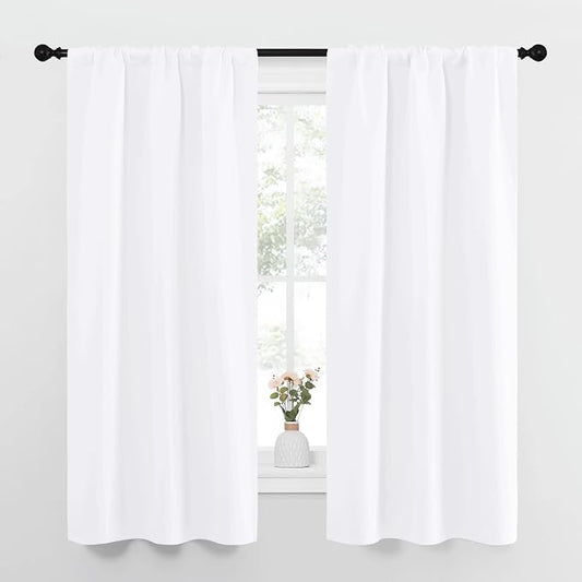 NICETOWN White Curtains for Bedroom, Short Curtains & Draperies for Small Window by NICETOWN
