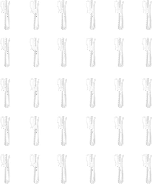 30 PCS Plastic Curtain Hooks Adjustable Pinch Pleat Curtain Clips Room Divider by CBSROROHome