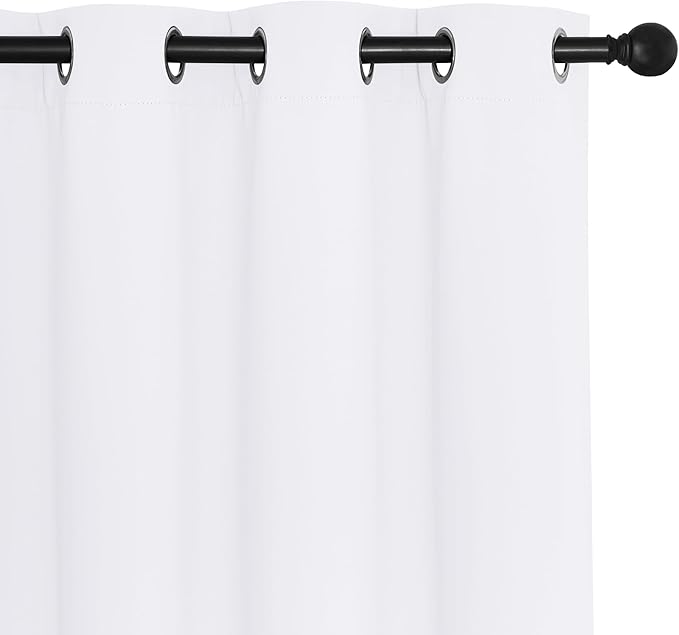 NICETOWN Blackout Curtains & Drapes - Privacy Thermal Efficiency Backdrop Curtains for Bedroom Room Divider Living Room Patio Sliding Glass Door, Wide 80 x Long 144 inch, White, 1 Panel