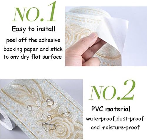 Creation Core 4.2x196.8 Waterproof Wallpaper Border 3D Pattern Wall Decor - Image 7