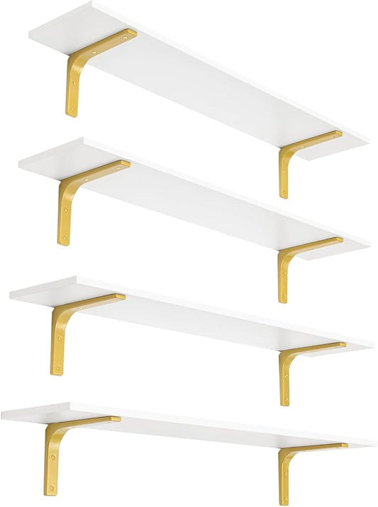 DINZI LVJ Long Wall Shelves, 39.4" Wall Mounted Shelves Set of 4, Large by DINZILVJ