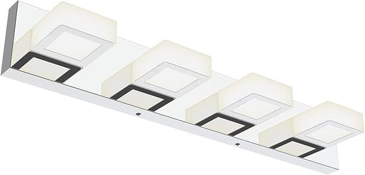 Ralbay Chrome Vanity Lights for Bathroom Adjustable Acrylic Chrome Modern LED by RalbayLighting