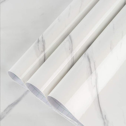 Large White Marble Granite Wallpaper Peel Stick Thicken 24x591inch Waterproof by BAYYAPeelandStickWallpaper