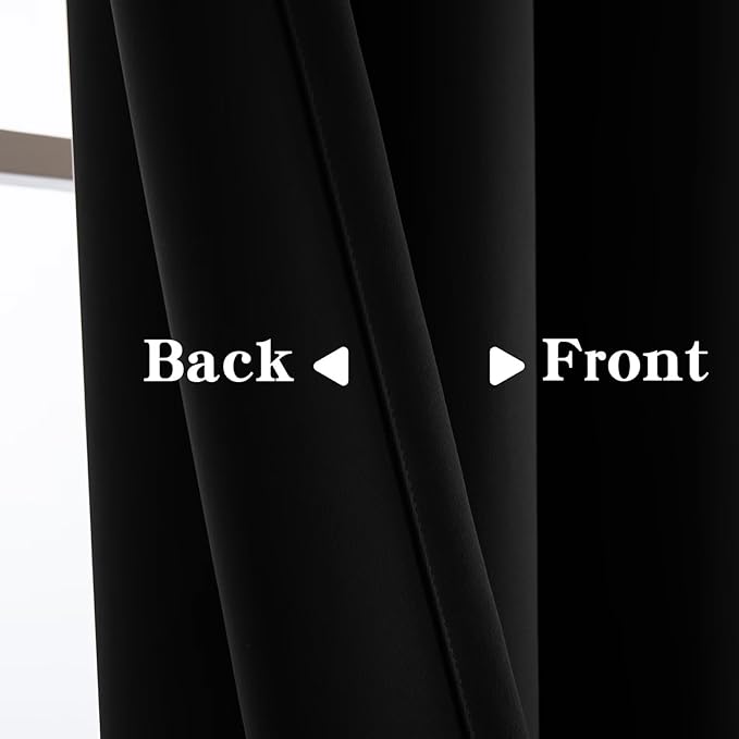 IGEMAEVE Black Blackout Curtain 84 Inch Length 1 Panel, Grommet Energy Saving - Image 4