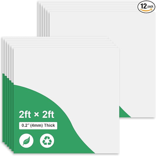 Smooth White Drop Ceiling Tile 2ft x 2ft, Ceiling Panel 24 x 24in – Waterproof by Gigrwiin