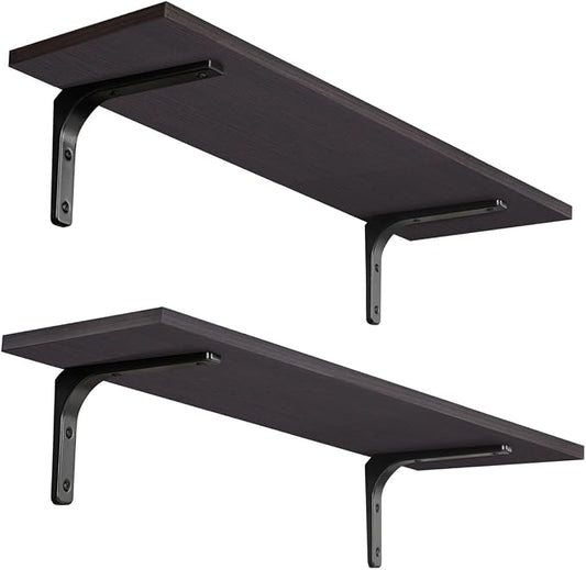 DINZI LVJ Long Wall Shelves, 23.6 Inch Wall Mounted Shelves Set of 2, by DINZILVJ