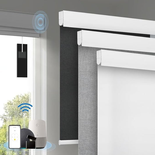 Motorized Blinds with Remote, Cordless Smart Blinds with Valance Cover by Enjoyyoursmartlife