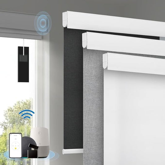Motorized Blinds with Remote, Cordless Smart Blinds with Valance Cover by Enjoyyoursmartlife