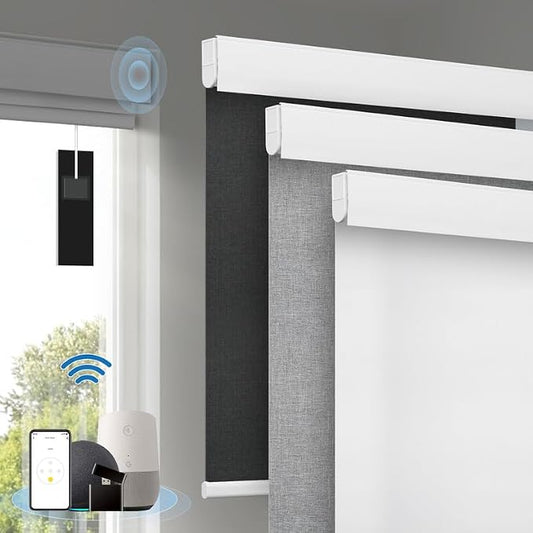 Motorized Blinds with Remote, Cordless Smart Blinds with Valance Cover by Enjoyyoursmartlife