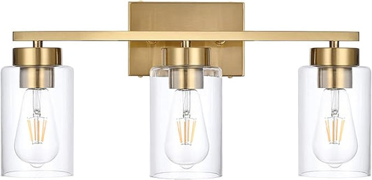 3-Light Bathroom Vanity Light, Modern Brushed Gold Wall Lights by A1A9