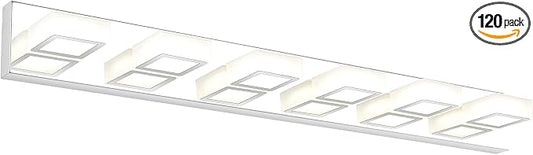 Ralbay LED Modern Chrome Vanity Lights 6 Lights Stainless Steel Acrylic Modern by RalbayLighting