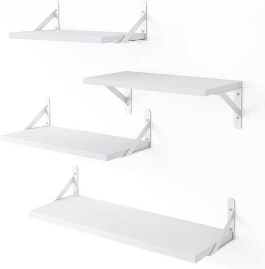 YGEOMER Floating Shelves for Wall, Different Sizes White Wall Shelves for by YGEOMER