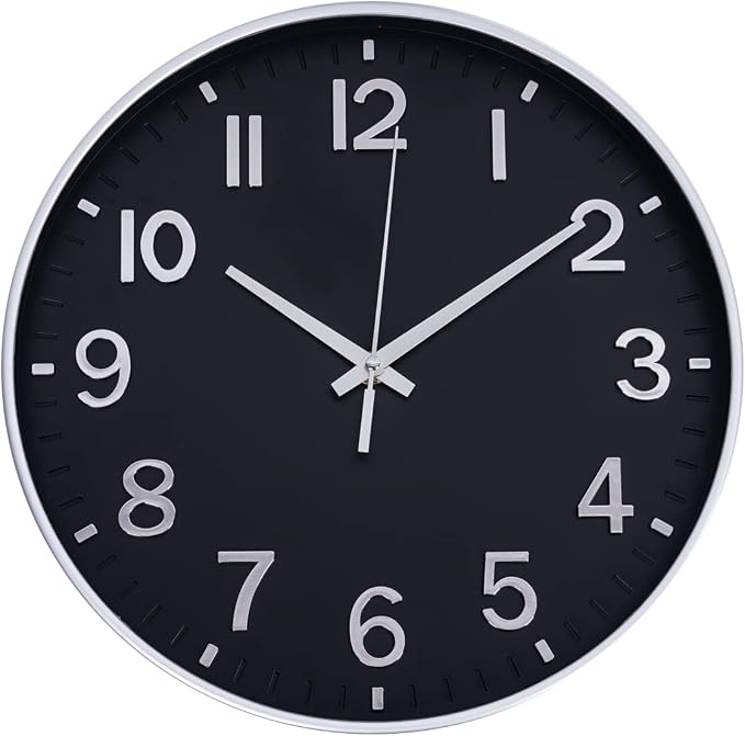 HZDHCLH Modern Wall Clocks Battery Operated, 12 inch Silent Non Ticking Round by HZDHCLH