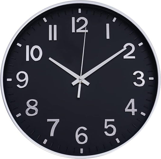 HZDHCLH Modern Wall Clocks Battery Operated, 12 inch Silent Non Ticking Round by HZDHCLH