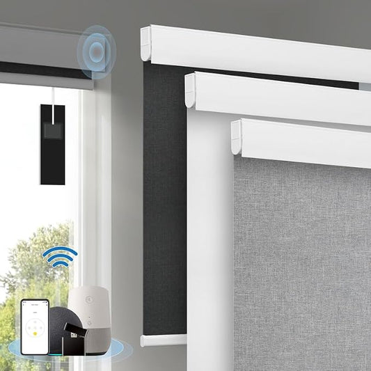 Motorized Blinds with Remote, Cordless Smart Blinds with Valance Cover by Enjoyyoursmartlife